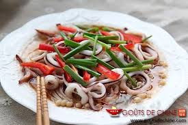 Calmar Au Champignon Enoki Recettes Chinoises Alimentation Recette