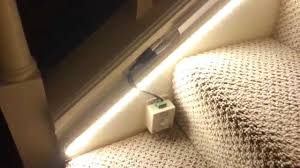 Led profiles in wood color led profielen in. Led Stair Lighting Run With Pir Motion Detectors In Parallel Components From Hitlights Youtube