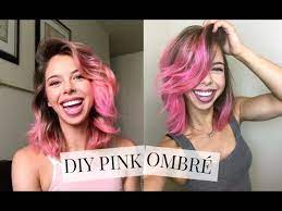 Heavy pink highlighting in black hair. Diy Pink Ombre Youtube