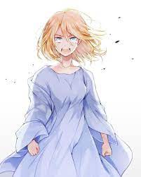 Anime picture original myusha single tall image blush short hair fringe blue eyes smile brown hair hair between eyes holding braid (braids) outdoors wind night blurry sparkle night sky tears 989x1426 553399 en. Pin On Short Hairstyle