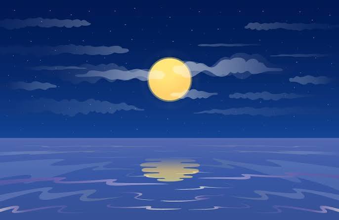 Full moon reflected in water background – Royalty-Free Vector | VectorStock
