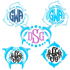 Download Dolphin Monogram Svg Cuttable Frames