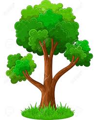 Dibujo Animado Verde Del árbol Ilustraciones Vectoriales, Clip Art ...
