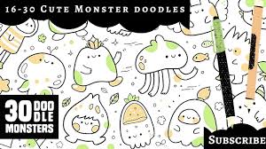 Bookmark or pin this page when you don't know what to doodle. 16 30 Cute Monster Doodles L 30 Cute Doodle Monsters Kawaii Doodle Characters For Inspiration Youtube