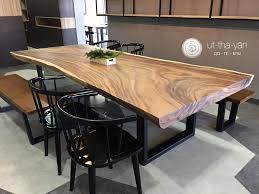A Single Acacia Raintree Live Edge Meeting Table Live Edge Design Rustic Dining Table Rustic Dining