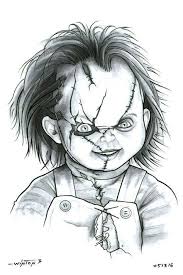 Chucky By Byronwinton Deviantart Com On Deviantart Scary Drawings Horror Movie Art Horror Artwork