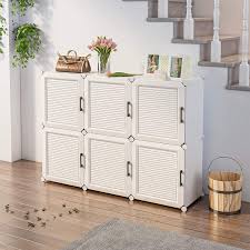 Tatum keeps your busy entryway organized with extra storage for coats, boots, scarves and taking advantage of every available surface, our exclusive tatum entryway shoe storage cabinet offers. Buy Magienls Portable Shoe Rack 36 Pair Diy Shoe Storage Shelf Organizer Plastic Shoe Organizer For Entryway Shoe Cabinet With Door White Online In Indonesia B0972wz87h