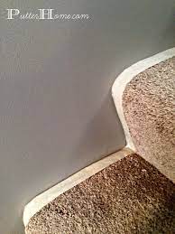 If you are not taking out the carpet, then simply paint the spindles white and leave the handrail wood. Painted Stairs Carpeted Stairs Carpet