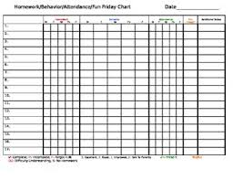 Weekly Behavior Hw Attendance Chart