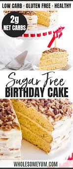 This delicious diabetic birthday cake recipe has a sugar free vanilla cake with sugar free chocolate frosting. Vanilla Keto Birthday Cake Recipe Wholesome Yum