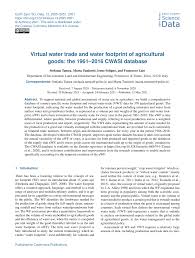 Miss ireland 2007, blathnaid mckenna. Pdf Virtual Water Trade And Water Footprint Of Agricultural Goods The 1961 2016 Cwasi Database