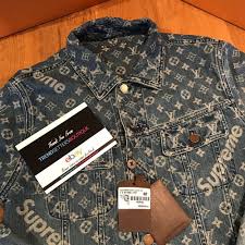 Multicolour jacket louis vuitton x fragment. Louis Vuitton X Supreme Denim Trucker Jacket Supremeclothing