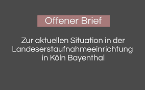 Beende den brief mit ein oder zwei sätzen so höflich du kannst, selbst wenn der brief an deinen verfassen wir einen offiziellen brief, dann schreiben wir ihn in den meisten fällen auf dem computer. Offener Brief Zur Aktuellen Situation In Der Landeserstaufnahmeeinrichtung In Koln Bayenthal Agisra E V Koln