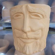 Terra Cotta Face Pot Planter