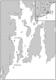 Map Of Narragansett Bay Rhode Island Usa Showing The Two