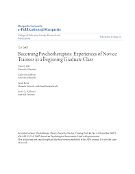 It's similar to looking 5 years? Pdf Becoming Psychotherapists Experiences Of Novice Trainees In A Beginning Graduate Class