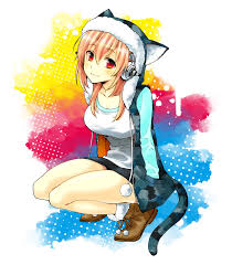 People cartoon illustration, manga, oyasumi punpun, group of people. Drawing Headphone Anime Wolf Girl Drawings