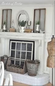 53 Ideas For Farmhouse Fireplace Mantel Window Panes Home Decor Fireplace Decor Fireplace Cover