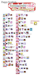 My Tamagotchi Idl 15th Anniversary Happy Symbols Chart In