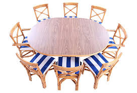 Walter Wabash Bamboo Set 9 Pcs Beach House Dining Room Vintage Furniture Bamboo