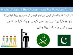 Height Weight And Bmi Reuqirment For Pakistan Army Youtube