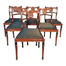 Scarlett 8 piece dining set with china & splat back side chairs. Set Of 6 Regency Style Dining Room Chairs For Sale At 1stdibs