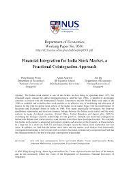 It starts from the most basics of the markets and ends up to gaining extensive knowledge about technical as well as. Pdf Financial Integration For India Stock Market A Fractional Cointegration Approach