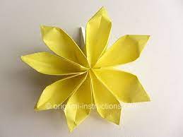 Origami 8 Petal Flower Folding Instructions Origami 8 Petal Flower Origami Flowers Paper Origami Flowers