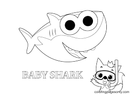 Baby shark is here with mommy shark, daddy shark, grandma shark, and. Baby Shark With Pinkfong Coloring Pages Baby Shark Coloring Pages Coloring Pages For Kids And Adults