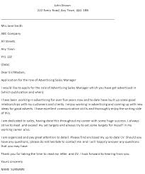 Advertising Sales Manager Cover Letter Example Icover Org Uk