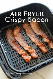 For this air fryer bacon, i set the temperature to 350f, and the time to 9 minutes. Air Fryer Bacon Recipe Low Carb Easy And Quick Best Recipe Box