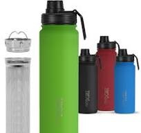 720°DGREE Edelstahl Thermo Trinkflasche 530ml “noLimit” +Früchtebehälter -  Auslaufsicher, Kohlensäure geeignet, BPA-Frei - Isolierflasche mit ...