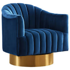 Geneva charcoal wood base swivel chair, midnight blue by comfort pointe (4) $571. Augustine Channel Tufted Navy Velvet Swivel Chair Transitional Armchairs And Accent Chairs By Zin Home Houzz