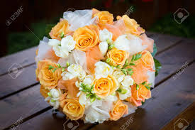Peach and ivory flower bouquet. Bridal Bouquet With Orange And White Flowers Stock Photo Picture And Royalty Free Image Image 43935892