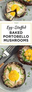 Egg Stuffed Baked Portobello Mushroom Recipe Recipes Mushroom Recipes Portobello Mushroom Recipes