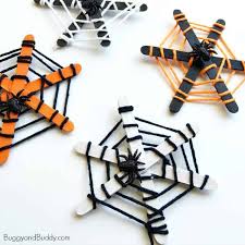 Then bring the thread down through the fabric, tie it off and start a new color thread. Spider Web Craft For Kids For Halloween Using Yarn Buggy And Buddy