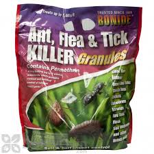 Some granules are applied to soil but act as systemics, meaning they are taken up by a plant into its leaves to kill pests feeding on the plant. Bonide Ant Flea Tick Killer Granules