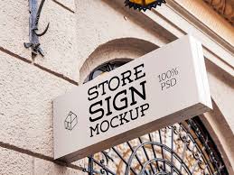 When coming up with a design for a sign, first, use a if you would only like to quickly test things out, use any of these free signage mockup templates. Free Store Sign Mockup Free Mockup