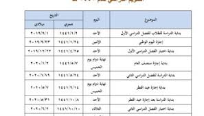عدد الأسابيع الدراسية لكل فصل : Ø§Ù„ØªÙ‚ÙˆÙŠÙ… Ø§Ù„Ø¯Ø±Ø§Ø³ÙŠ 1433