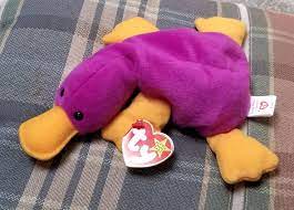 Rare Patti The Platypus Ty Beanie Baby With Errors And Pvc Pellets 1993 Baby Beanie Beanie Babies Value Valuable Beanie Babies