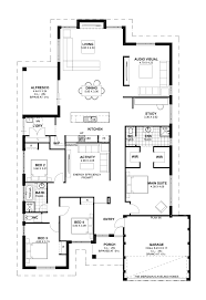 Coastal duplex house plans, both units with four bedrooms. Floor Plan Friday 4 Bedroom Theatre Activity And Study House Plans Australia Bedroom House Plans New House Plans