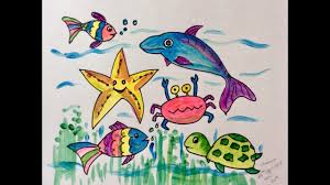 How to draw a koi fish step by step, learn drawing by this tutorial for kids and adults. How To Draw Water Animals Easy Drawing And Coloring Youtube