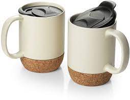 The online coffee mugs, online mugs and online photo mugs provided by thisisfashion are rich variety. Amazon Com Dowan Coffee Mugs Set Of 2 15 Oz Ceramic Mug With Insulated Cork Bottom And Splash Proof Lid Large Coffee Mug With Handle For Men Women Beige Kitchen Dining
