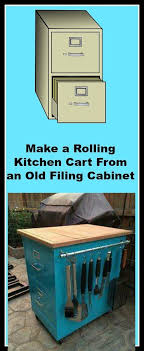 Make A Rolling Kitchen Cart From An Old Filing Cabinet We Ve Never Met Anyone Who Couldn T Use More Ki Rolling Kitchen Cart Kitchen Cart Kitchen Storage Hacks