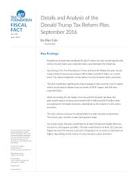 Details and Analysis of the Donald Trump Tax Reform Plan, September 2016