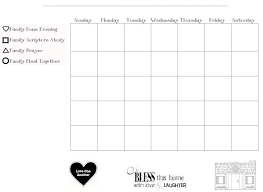 a monthly chart where a family could track their progress