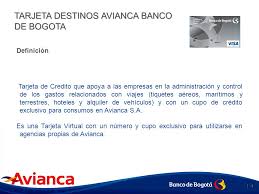 Entérate si estás al día en tus pagos y redifiere el saldo de tu. Tarjeta Destinos Avianca Banco De Bogota Ppt Descargar