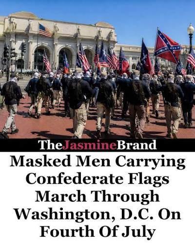 Hundreds of masked members of the white nationalist group Patriot Front  marched through parts of Washington, DC on July 4, ahead of the 250th  anniversary of Independence Day in the US. The