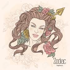 You can use our amazing online tool to color and edit the following sagittarius coloring pages. Zodiac Vector Illustration Of Sagittarius As Girl With Flowers Royalty Free Cliparts Vectors And Stock Illustration Image 75907055