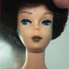 Vtg 1961 Mattel Barbie Bubble Cut Hair, Raven, Brunette Bouffant